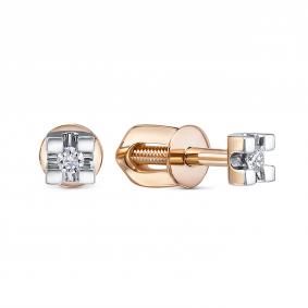 Золотые серьги RoseGrace 5-5968-103-2К с бриллиантом 5-5968-103-2К фото