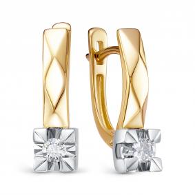 Серьги из лимонного золота RoseGrace 5-5976-103И1-2Ж с бриллиантом 5-5976-103И1-2Ж фото