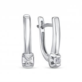 Серьги из белого золота RoseGrace 5-6005-103-2Б с бриллиантом 5-6005-103-2Б фото