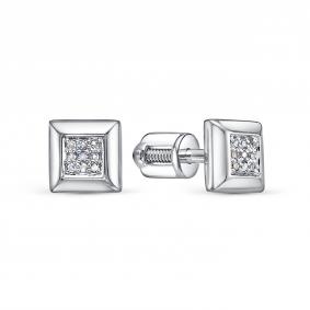 Серьги из белого золота RoseGrace 5-6077-103-2Б с бриллиантом 5-6077-103-2Б фото