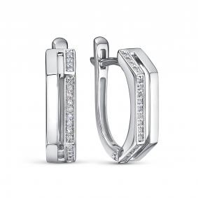 Серьги из белого золота RoseGrace 5-6079-103-2Б с бриллиантом 5-6079-103-2Б фото