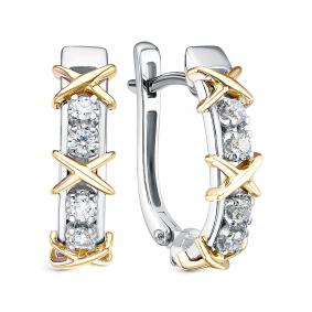 Серьги из лимонного золота RoseGrace 5-6085-103-2Ж с бриллиантом 5-6085-103-2Ж фото