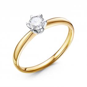 Кольцо из лимонного золота RoseGrace 5-6242-103-1Ж-Жбр с бриллиантом 5-6242-103-1Ж-Жбр фото