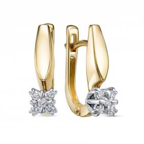 Серьги из лимонного золота RoseGrace 5-6363-103-2ЖБ с бриллиантом 5-6363-103-2ЖБ фото