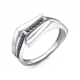 Кольцо из белого золота RoseGrace 5-6375-106-1Б-Чбр с бриллиантом и чёрным бриллиантом 5-6375-106-1Б-Чбр фото