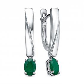 Серьги из белого золота RoseGrace 5-6650-103-2Б-Из с изумрудом 5-6650-103-2Б-Из фото