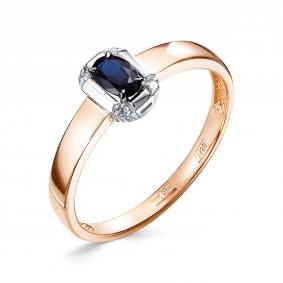 Золотое кольцо RoseGrace 5-6653-106-1К-Сап с бриллиантом и сапфиром 5-6653-106-1К-Сап фото