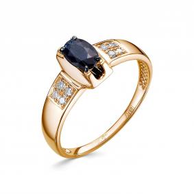 Золотое кольцо RoseGrace 5-6655-106-1К-Сап с бриллиантом и сапфиром 5-6655-106-1К-Сап фото