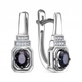Серьги из белого золота RoseGrace 5-6657-106-2Б-Сап с бриллиантом и сапфиром 5-6657-106-2Б-Сап фото