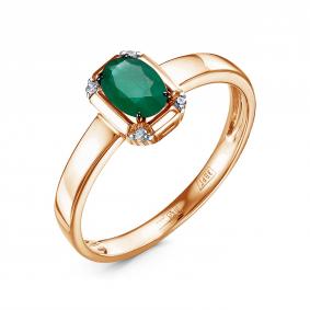 Золотое кольцо RoseGrace 5-6815-103-1К-Из с бриллиантом и изумрудом 5-6815-103-1К-Из фото