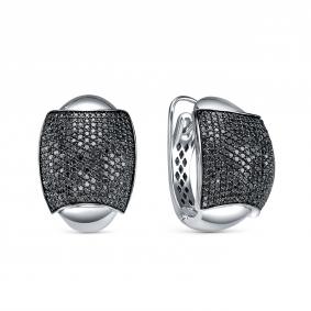 Серьги из белого золота RoseGrace 5-6862-106-2Б-Чбр с бриллиантом и чёрным бриллиантом 5-6862-106-2Б-Чбр фото