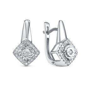 Серьги из белого золота RoseGrace 5-6890-103И2-2Б с бриллиантом 5-6890-103И2-2Б фото