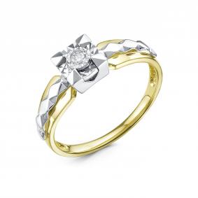 Кольцо из лимонного золота RoseGrace 5-6896-103И2-1Ж с бриллиантом 5-6896-103И2-1Ж фото