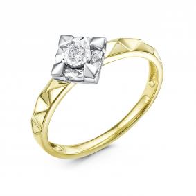 Кольцо из лимонного золота RoseGrace 5-6897-103И2-1Ж с бриллиантом 5-6897-103И2-1Ж фото