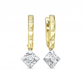 Серьги из лимонного золота RoseGrace 5-6897-103И2-2Ж с бриллиантом 5-6897-103И2-2Ж фото