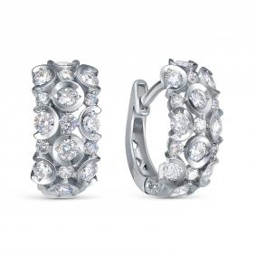 Серьги из белого золота RoseGrace 5-7007-103-2Б с бриллиантом 5-7007-103-2Б фото