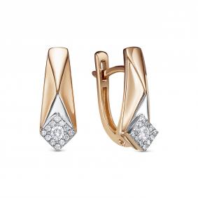 Золотые серьги RoseGrace 5-7060-103-2К с бриллиантом 5-7060-103-2К фото