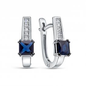 Серьги из белого золота RoseGrace 5-7097-106-2Б-Сап с бриллиантом и сапфиром 5-7097-106-2Б-Сап фото