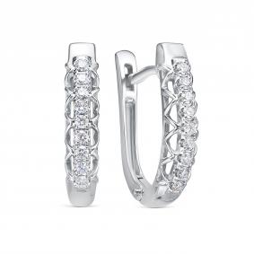 Серьги из белого золота RoseGrace 5-7098-103-2Б с бриллиантом 5-7098-103-2Б фото