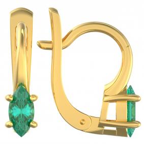 Золотые серьги RoseGrace 5-7102-100-2К-Из с изумрудом 5-7102-100-2К-Из фото