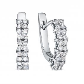 Серьги из белого золота RoseGrace 5-7119-103-2Б с бриллиантом 5-7119-103-2Б фото