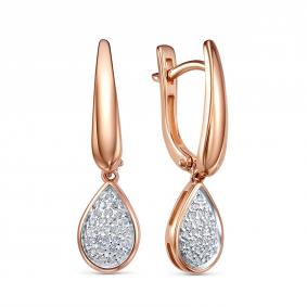 Золотые серьги RoseGrace 5-7146-103-2К с бриллиантом 5-7146-103-2К фото