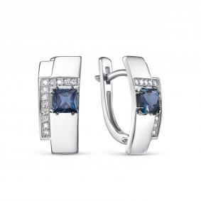 Серьги из белого золота RoseGrace 5-7157-106-2Б-Сап с бриллиантом и сапфиром 5-7157-106-2Б-Сап фото
