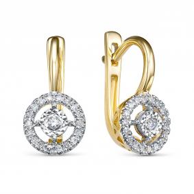 Серьги из лимонного золота RoseGrace 5-7226-103И2-2Ж с бриллиантом 5-7226-103И2-2Ж фото