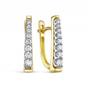 Серьги из лимонного золота RoseGrace 5-7245-103-2ЖБ с бриллиантом 5-7245-103-2ЖБ фото