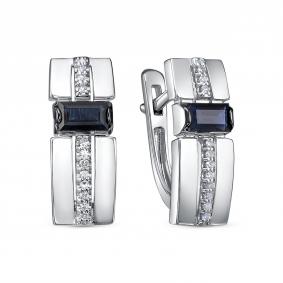 Серьги из белого золота RoseGrace 5-7249-106-2Б-СапБр с бриллиантом и сапфиром 5-7249-106-2Б-СапБр фото