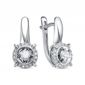 Серьги из белого золота RoseGrace 5-7250-103-2Б с бриллиантом 5-7250-103-2Б фото