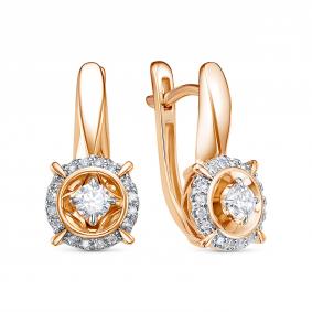 Золотые серьги RoseGrace 5-7250-103-2К с бриллиантом 5-7250-103-2К фото