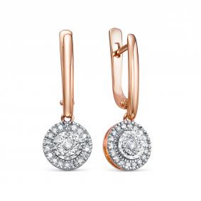 Золотые серьги RoseGrace 5-7251/1-103И2-2К с бриллиантом 5-7251/1-103И2-2К фото