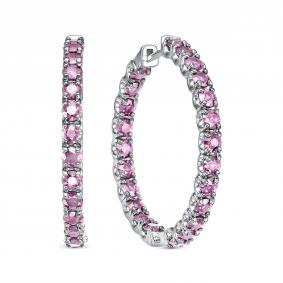 Серьги из белого золота RoseGrace 5-7253-103-2Б-СапРоз с сапфиром 5-7253-103-2Б-СапРоз фото