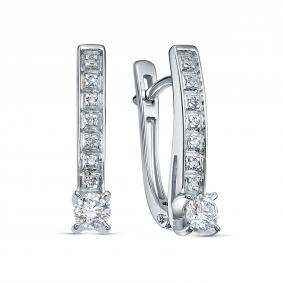 Серьги из белого золота RoseGrace 5-7258-103-2Б с бриллиантом 5-7258-103-2Б фото