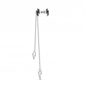Одиночная серьга из белого золота RoseGrace с чёрным бриллиантом 5-7300-106-2Б-Чбр 5-7300-106-2Б-Чбр фото
