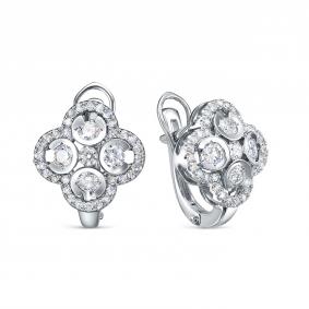 Серьги из белого золота RoseGrace 5-7352-103-2Б с бриллиантом 5-7352-103-2Б фото