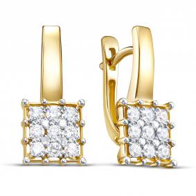 Серьги из лимонного золота RoseGrace 5-7401-103-2Ж с бриллиантом 5-7401-103-2Ж фото