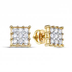 Серьги из лимонного золота RoseGrace 5-7401/1-103-2Ж с бриллиантом 5-7401/1-103-2Ж фото