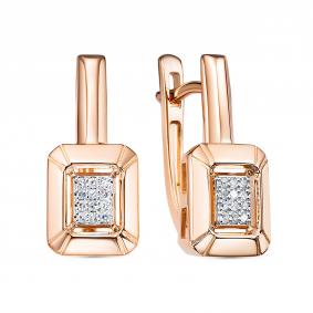 Золотые серьги RoseGrace 5-7436-103-2К с бриллиантом 5-7436-103-2К фото
