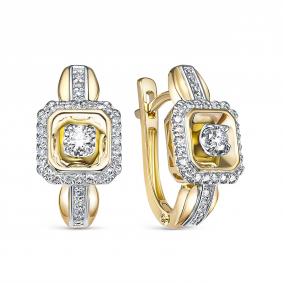 Серьги из лимонного золота RoseGrace 5-7441-103-2Ж с бриллиантом 5-7441-103-2Ж фото