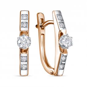 Золотые серьги RoseGrace 5-7484-103-2К с бриллиантом 5-7484-103-2К фото