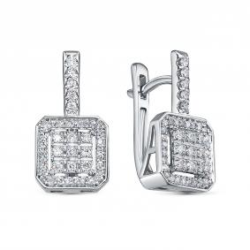 Серьги из белого золота RoseGrace 5-7486-103-2Б с бриллиантом 5-7486-103-2Б фото