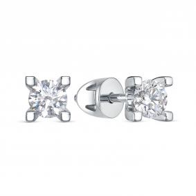 Серьги из белого золота RoseGrace 5-7531-103-2Б с бриллиантом 5-7531-103-2Б фото