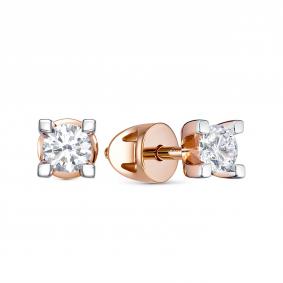 Золотые серьги RoseGrace 5-7531-103-2К с бриллиантом 5-7531-103-2К фото