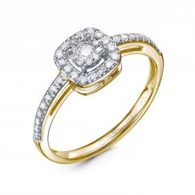 Кольцо из лимонного золота RoseGrace 5-7642-103ИНВ-1Ж с бриллиантом 5-7642-103ИНВ-1Ж фото
