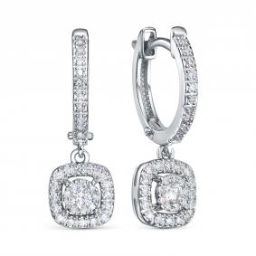 Серьги из белого золота RoseGrace 5-7642-103ИНВ-2Б с бриллиантом 5-7642-103ИНВ-2Б фото