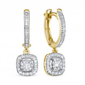 Серьги из лимонного золота RoseGrace 5-7642-103ИНВ-2Ж с бриллиантом 5-7642-103ИНВ-2Ж фото