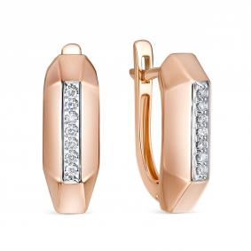 Золотые серьги RoseGrace 5-7650-103-2К с бриллиантом 5-7650-103-2К фото