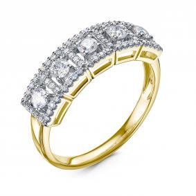 Кольцо из лимонного золота RoseGrace 5-7684-103-1Ж с бриллиантом 5-7684-103-1Ж фото